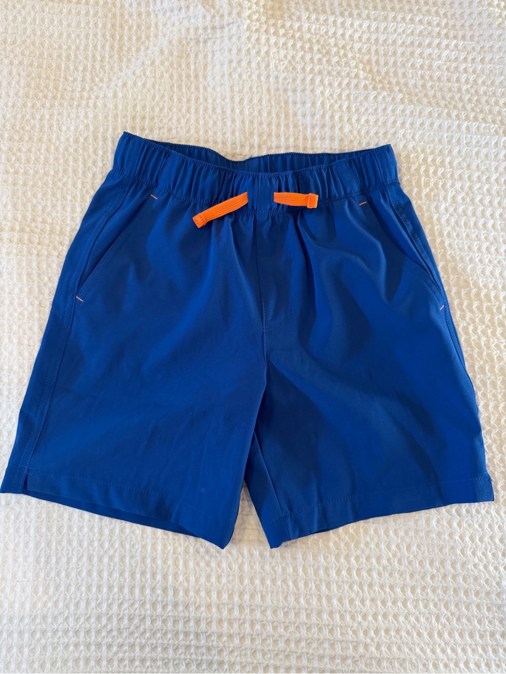 Primary Royal Blue Shorts with Orange Drawstring